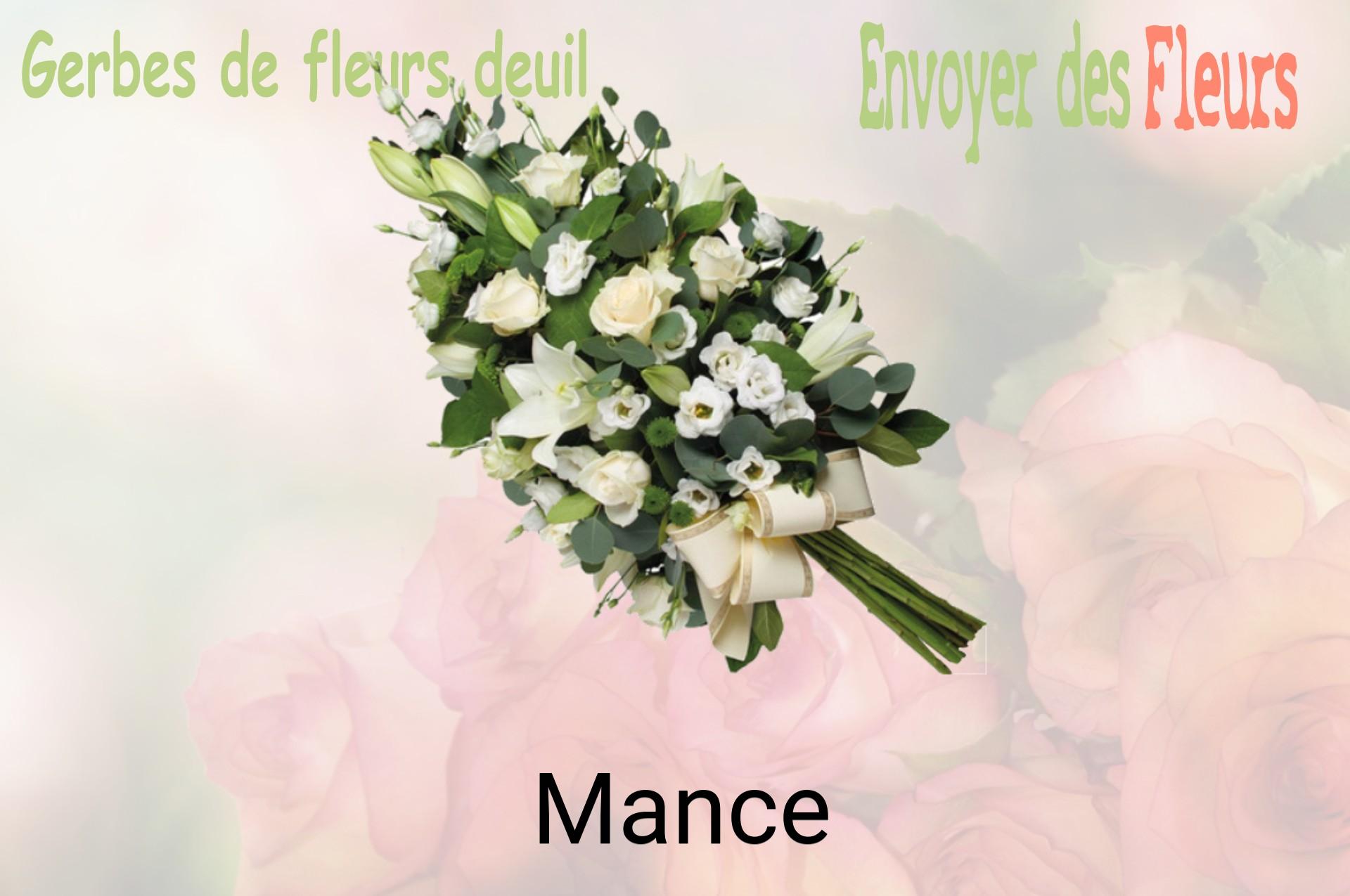 Gerbe de fleurs de deuil livrée à Mance
